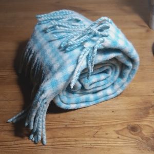 Blue & White Lambswool Scarf - Like New